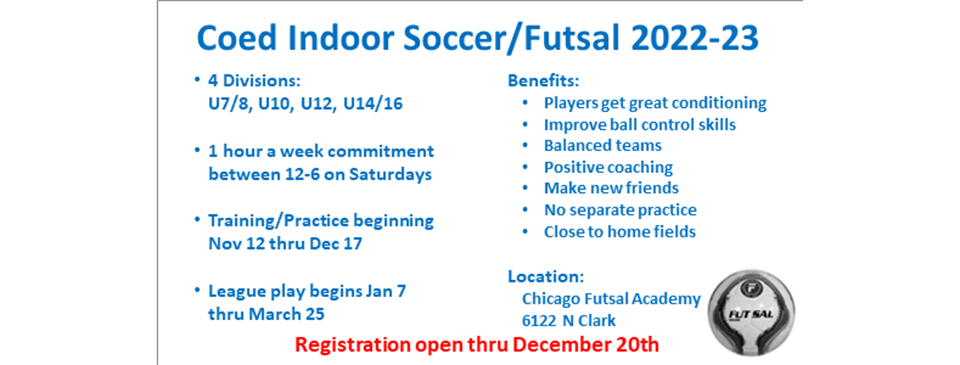 Register for Winter Indoor, Remaining Space Limited