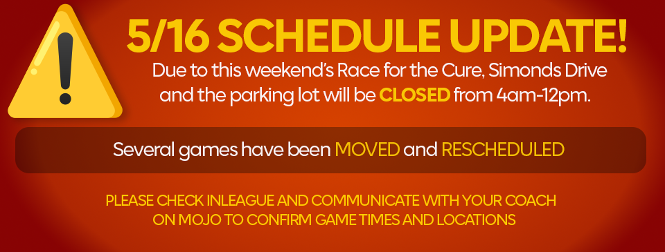 5/16 SCHEDULE UPDATE!